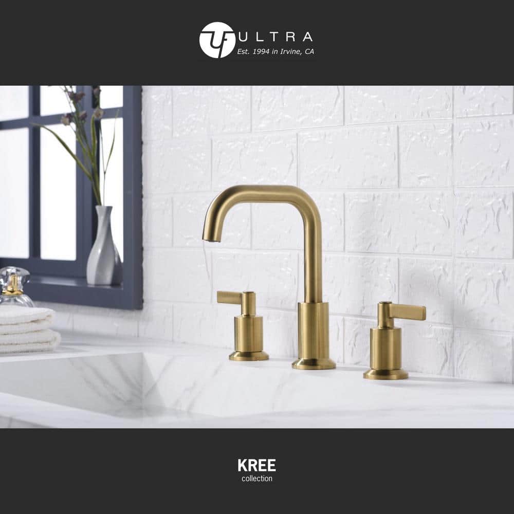 Kree 8'' Nickel Two-Handle Widespread Bathroom Faucet