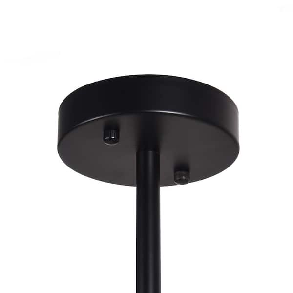 HUOKU CEDER 15-Light 50.4 in. W Black Chandelier with Smoked Glass