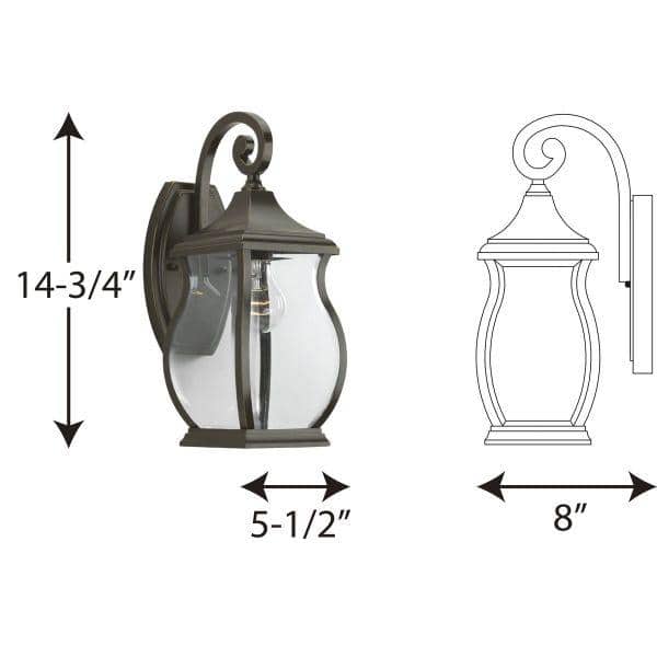 Bronze 15" Traditional Outdoor Wall Lantern Sconce