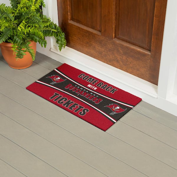 Evergreen Tampa Bay Buccaneers 28 in. x 16 in. PVC "Come Back With Tickets" Trapper Door Mat