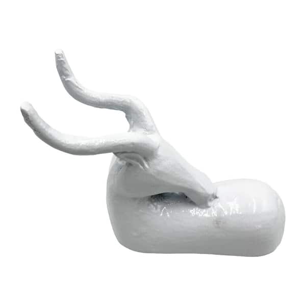 castellousa White 9 in. x 7 in. x 4 in. Metal Goat Sculpture