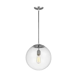 Hanging Globe 1-Light Satin Aluminum Pendant