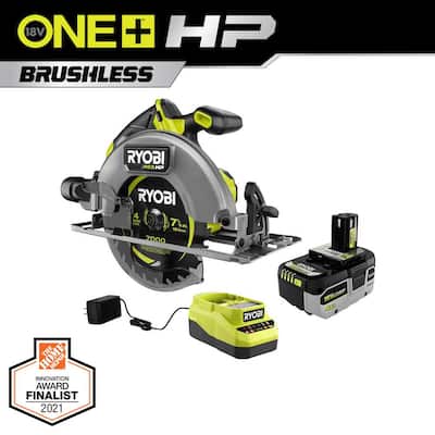 ONE+ HP 18V Brushless Cordless 7-1/4 in. Circular Saw Kit with 4.0 Ah HIGH PERFORMANCE Battery and Charger