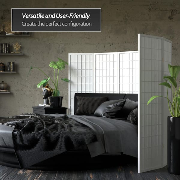 5 ft. White 4-Panel Room Divider