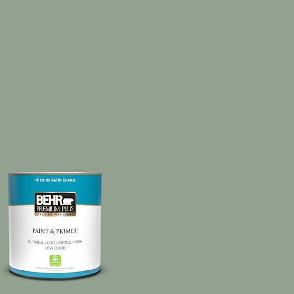 BEHR PREMIUM PLUS 1 qt. #N400-4 Forest Path Satin Enamel Low Odor ...