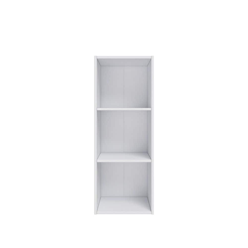 31.5 in. Tall White Wood 3-Shelf Etagere Bookcase HMZ-CB-1201-WT