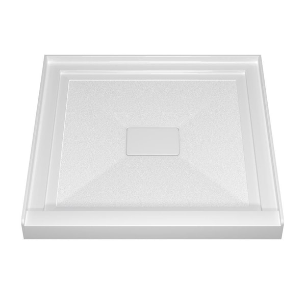 36 in. x 36 in. Acrylic Single Threshold Shower Base Alcove Floor Rectangular Shower Pan Base with Center Drain in White