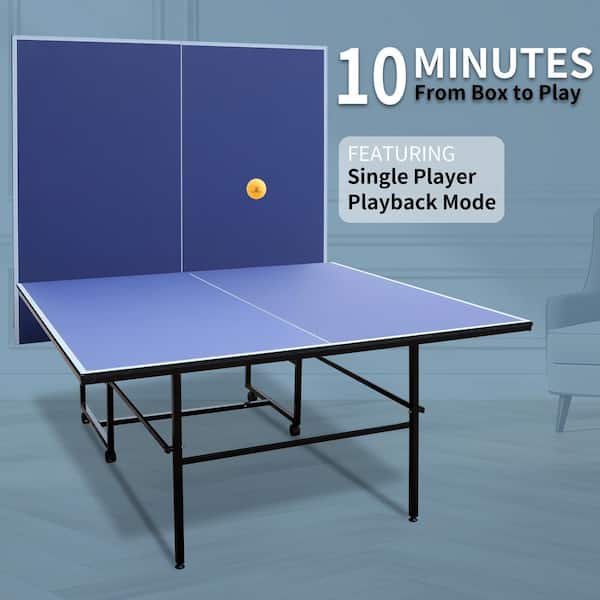 Zeus & Ruta 9 ft. Mid-Size Foldable Table Tennis Table Ping Pong