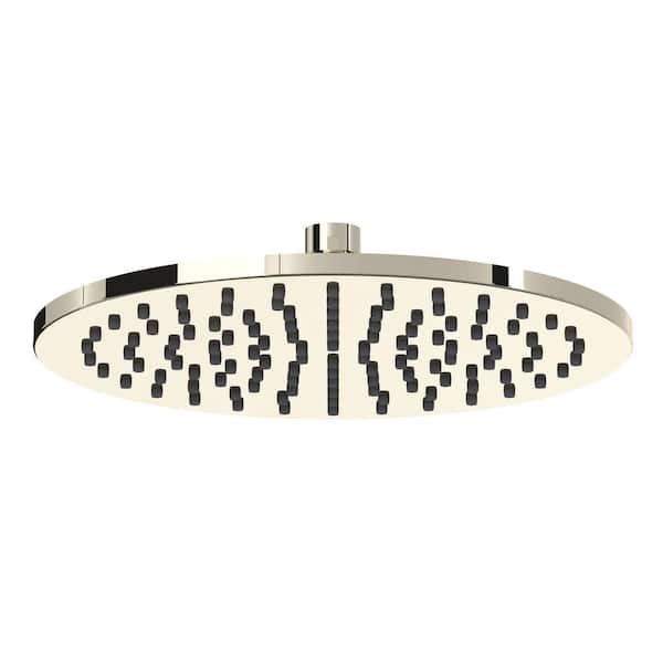 1-Spray Patterns with 1.8 GPM 9.84375 in. Wall Mount Fixed Shower Head in Polished Nickel
