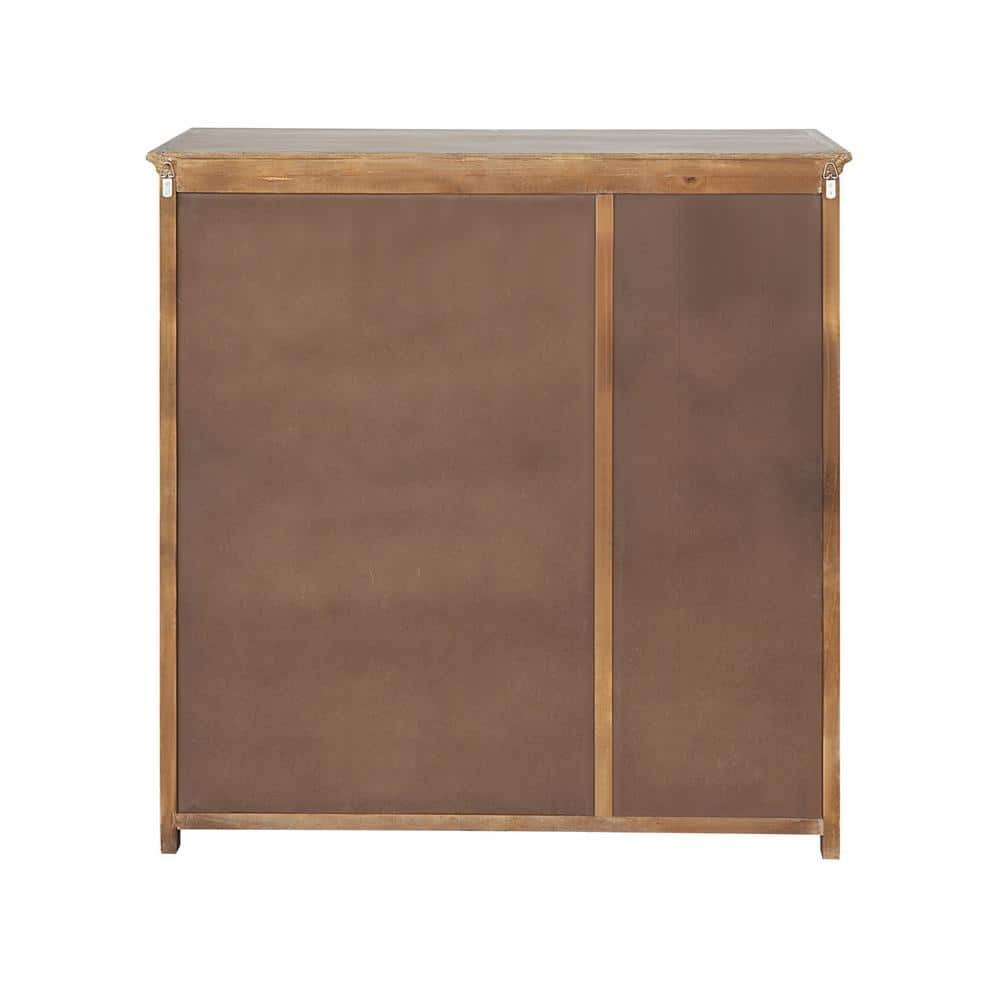 Cream Wood and Glass Freestanding Office Cabinet