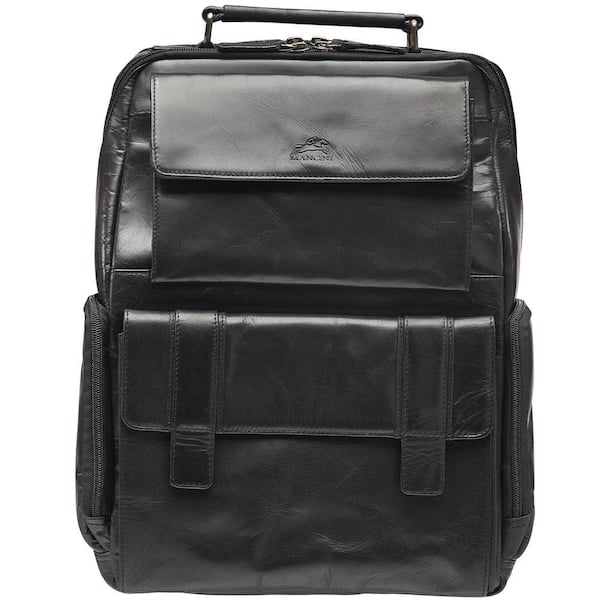 MANCINI Buffalo Collection 15.6 in. Black Leather Backpack for Laptop 99-5472-BK - The Home Depot MANCINI Buffalo Collection 15.6 in. Black Leather Backpack for Laptop 99-5472-BK - The Home Depot