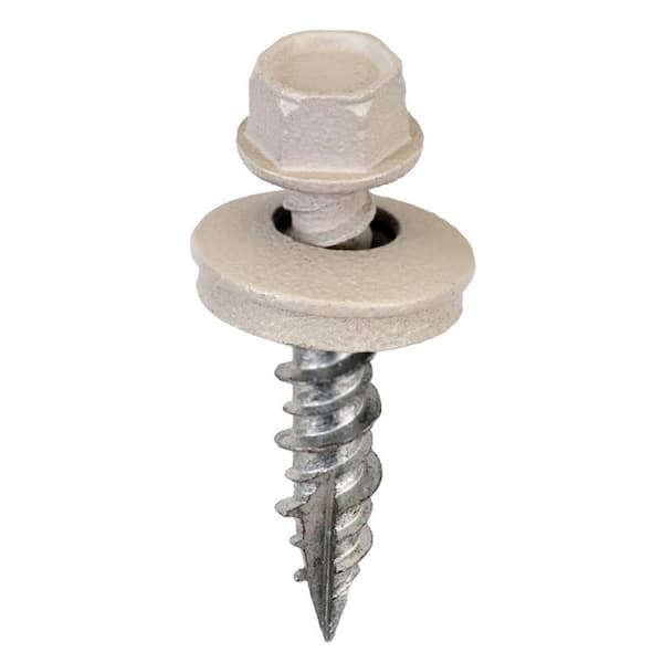 #9 x 1 in. 1/4 in. Hex Head Metal to Wood Screws in Light Gray (Bag of 250)