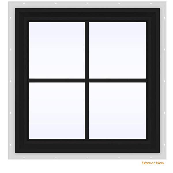 JELD-WEN 24 in. x 24 in. V-2500 Series Bronze Exterior/White