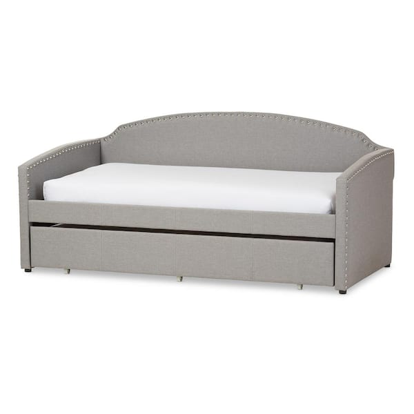 Baxton Studio Lanny Contemporary Gray Fabric Upholstered Twin Size Daybed