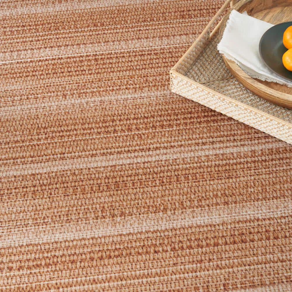 Brown and Beige Abstract Flatweave 5' x 7' Area Rug