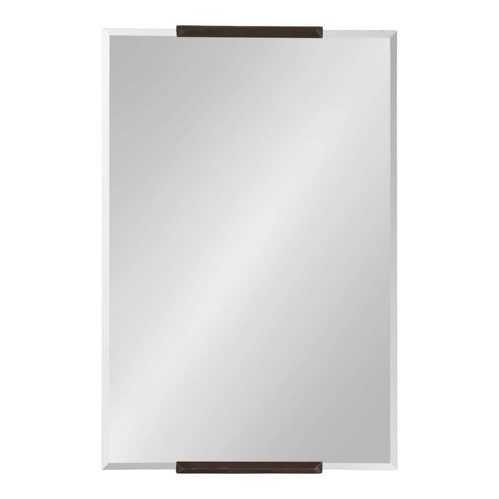 Bronze Frameless Rectangular Wall Mirror with Beveled Edges