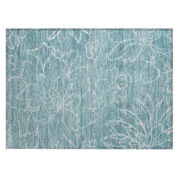 Chantille Machine Washable Indoor/Outdoor Abstract ACN2789 Teal 2 ft. x 3 ft. Accent Rug