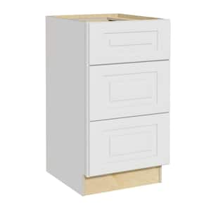 Grayson Pacific White Painted Plywood Shaker Assembled Drawer Base Kitchen Cabinet Sft Cls 18 in W x 24 in D x 34.5 in H