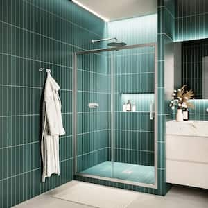 Venere 48 in. W x 74 in. H Sliding Shower Door with CrystalTech Treated 1/4 in. Tempered Clear Glass, Chrome Hardware