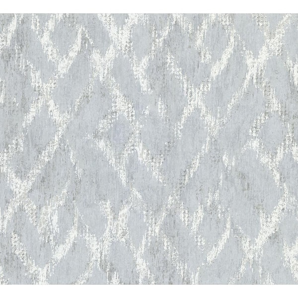Brewster Bunter Silver Distressed Geometric Wallpaper Sample