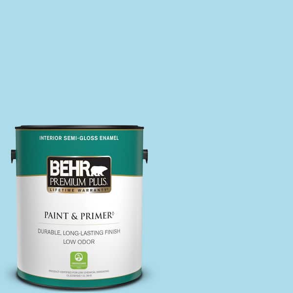 BEHR PREMIUM PLUS 1 gal. #530A-3 Frosty Glade Semi-Gloss Enamel Low Odor Interior Paint & Primer