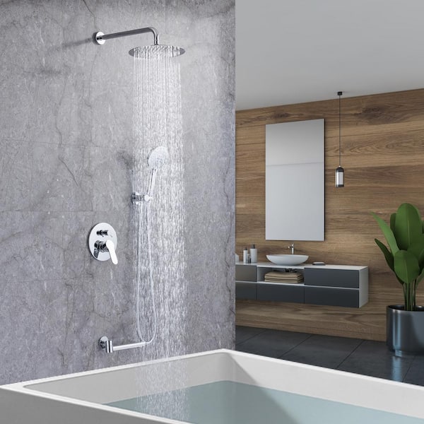 Clubmaster Single-Handle 3-Spray Tub and Shower Faucet with Tub Spout in Chrome Valve Included Clubmaster Single-Handle 3-Spray Tub and Shower Faucet with Tub Spout in Chrome Valve Included