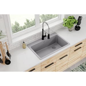 Quartz Classic  33in. Drop-in 1 Bowl  Greystone Granite/Quartz Composite Sink Only and No Accessories