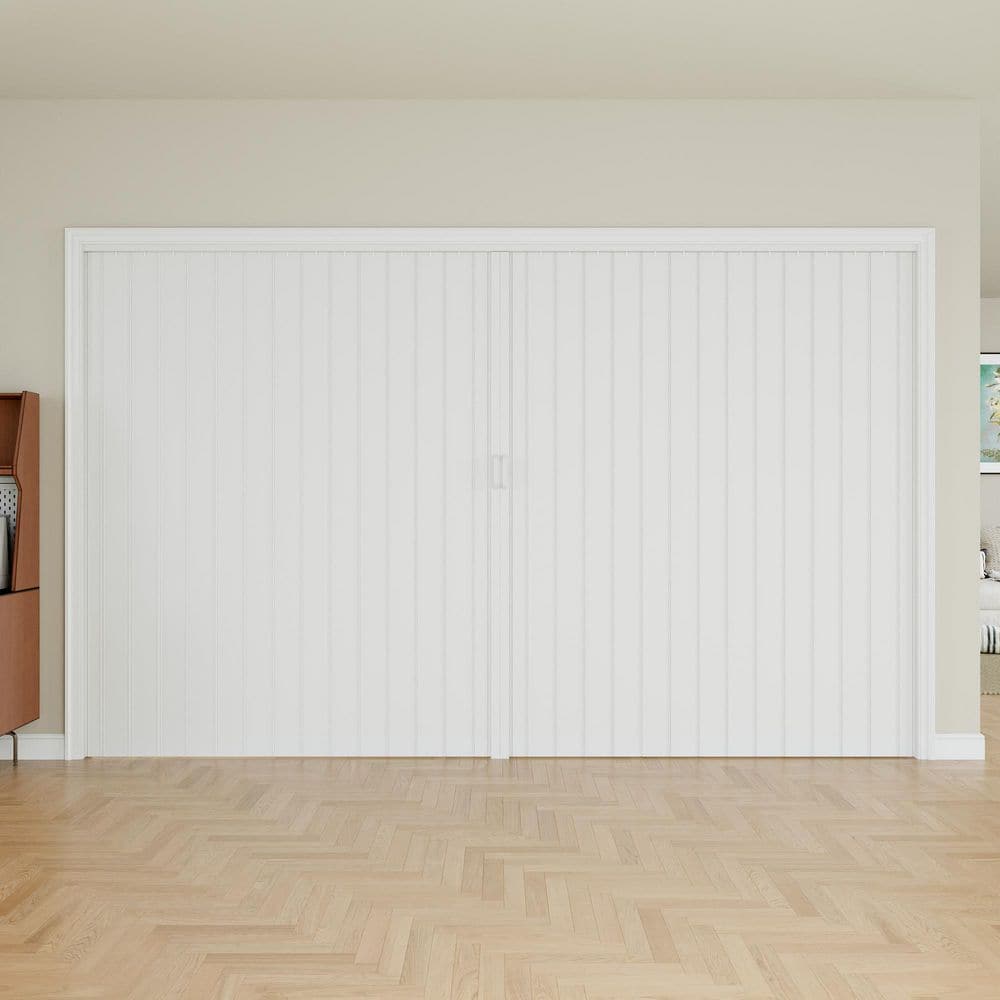 Blackout Door 120 in. x 80 in. White Vinyl PVC Accordion Door, Interior Folding Doors for Closet with Hardware Kit price history on PriceWatchPro