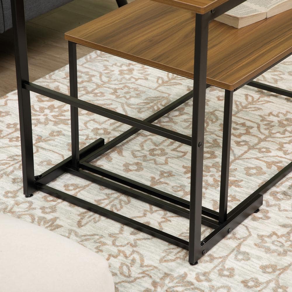 Modern Black Loop-Legged Nesting Coffee Table Set