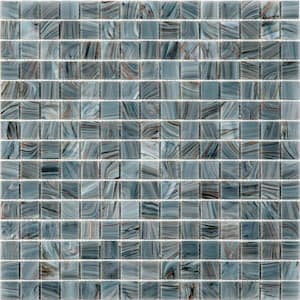 Celestial Glossy Templeton Gray 12 in. x 12 in. Glass Mosaic Wall and Floor Tile (20 sq. ft./case) (20-pack)