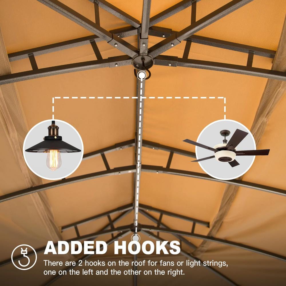 10 ft x 14 ft Nude Steel Folding Canopy Gazebo