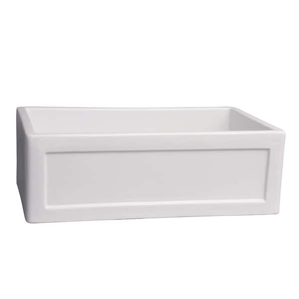 Barclay Products Ellyce Farmer Sink Fireclay 29 in. 0-Hole Single Bowl Kitchen Sink in White