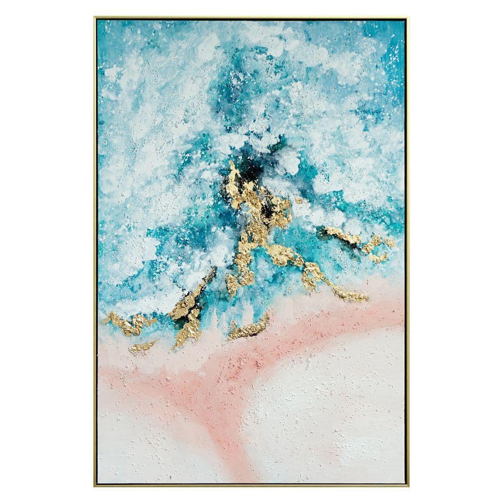 Classy Art 1-Piece Framed Mixed Media Abstract Wall Art 47 in. x 32 in ...