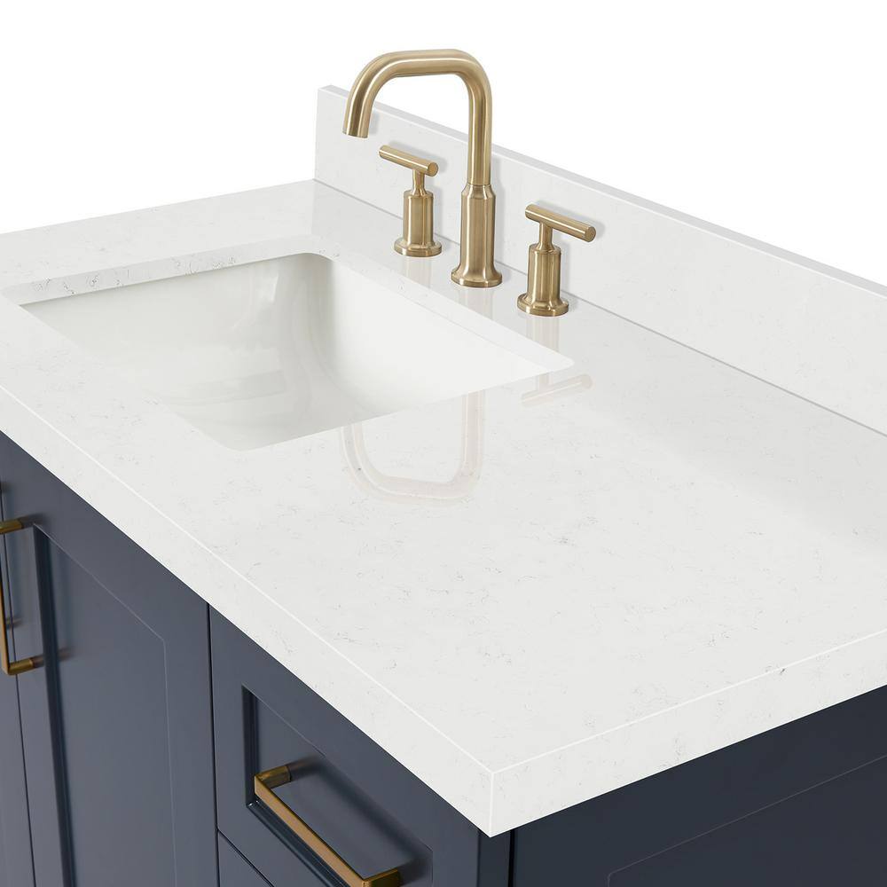 Midnight Blue 42" Single Bathroom Vanity with Quartz Top