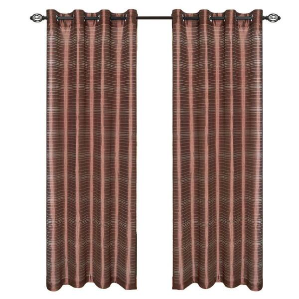 Lavish Home Chocolate Maggie Grommet Curtain Panel, 95 in. Length