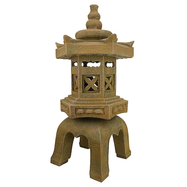 Design Toscano 27 in. H Sacred Pagoda Lantern Illuminated Garden