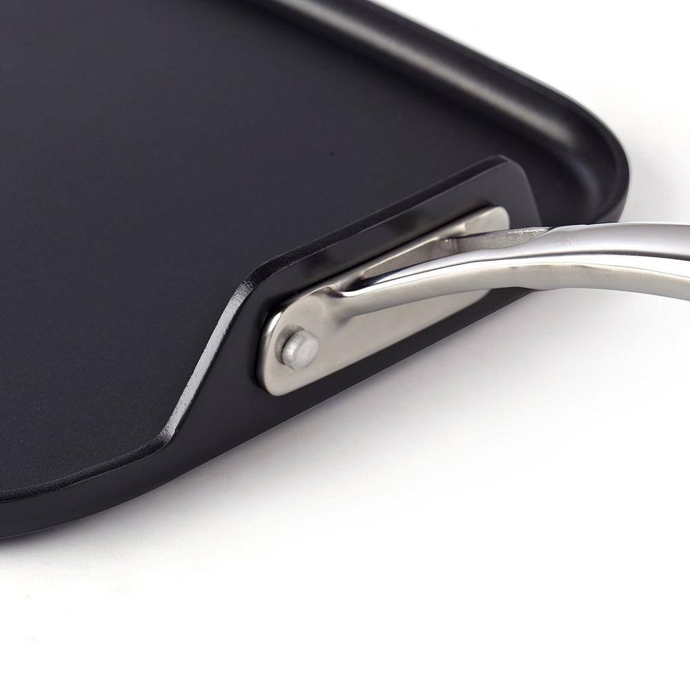Modern Industrial 20'' Black Anodized Aluminum Square Griddle