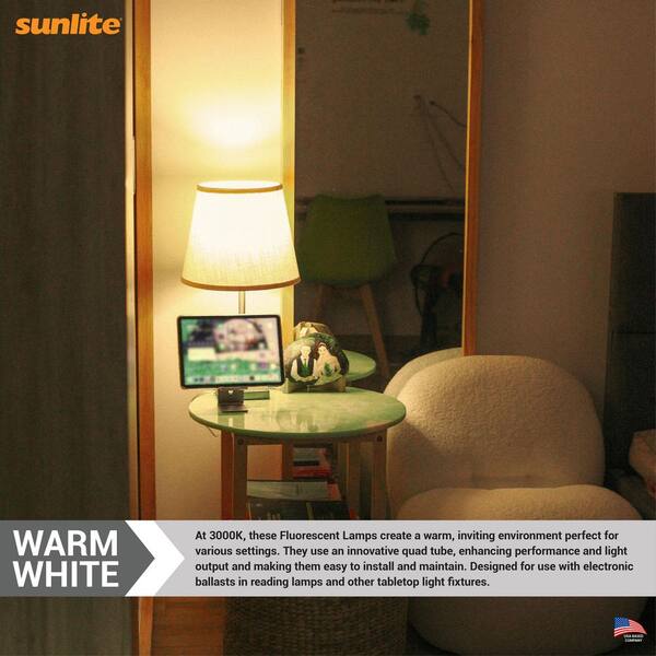 Sunlite 6 in. 27-Watt Linear 4-Pin Quad Tube GX10Q-4 Base FML Fluorescent Tube Light Bulb in Warm White, 3000K (2-Pack)