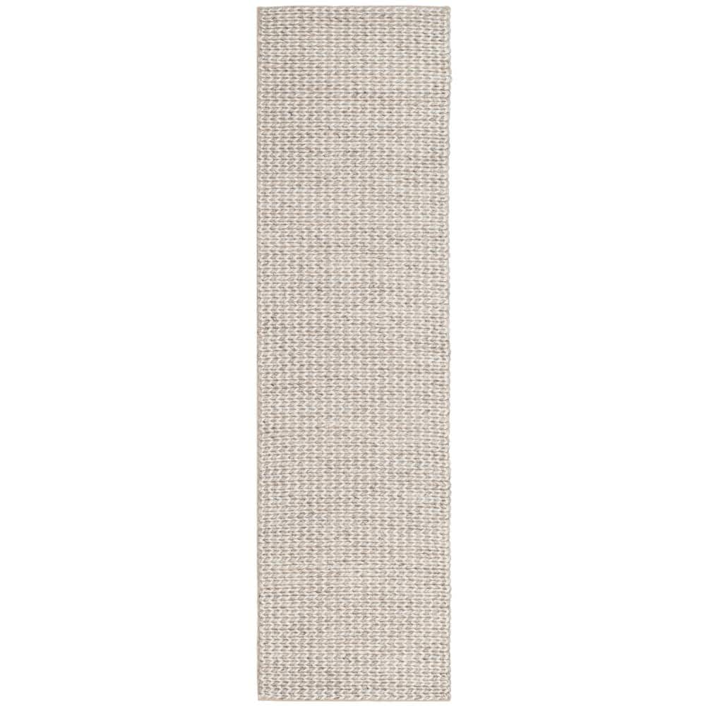 SAFAVIEH Natura Ivory/Silver 2 ft. x 12 ft. Solid Runner Rug NAT311A