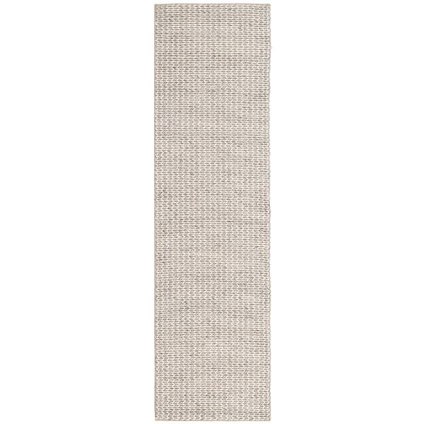 Natura 2 ft. x 18 ft. Ivory/Silver Solid Color Distressed Runner Rug