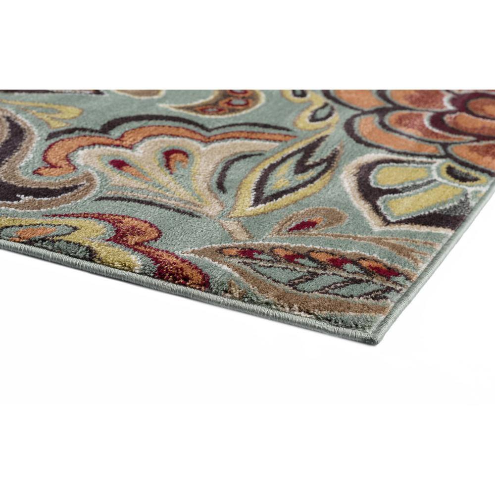 Deco 5' x 7' Green Floral Synthetic Tufted Rug