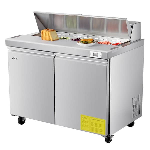 Commercial Refrigerator 48 in. Sandwich Prep Table 12.5 cu. ft Stainless Steel Refrigerated Food Prep Station in Silver