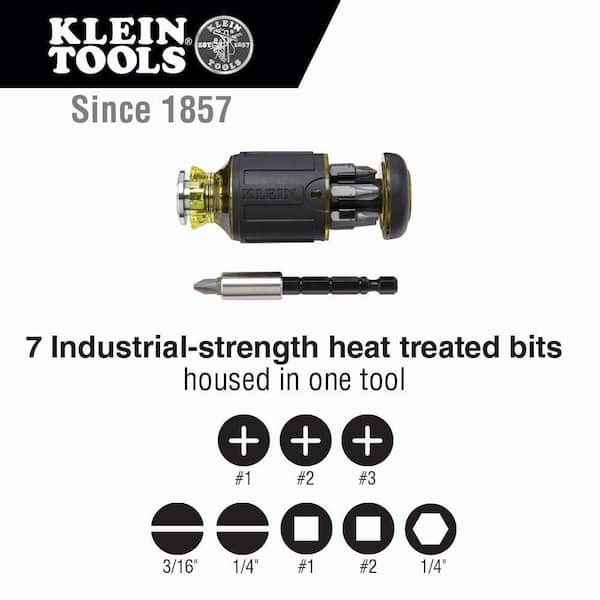 Klein Tools - 8-in-1 Multi-Bit Adjustable Length Stubby Screwdriver