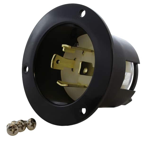 NEMA L16-30P 30A 3-Phase 480V 4-Wire Locking Male Inlet Assembly with UL, C-UL Approval