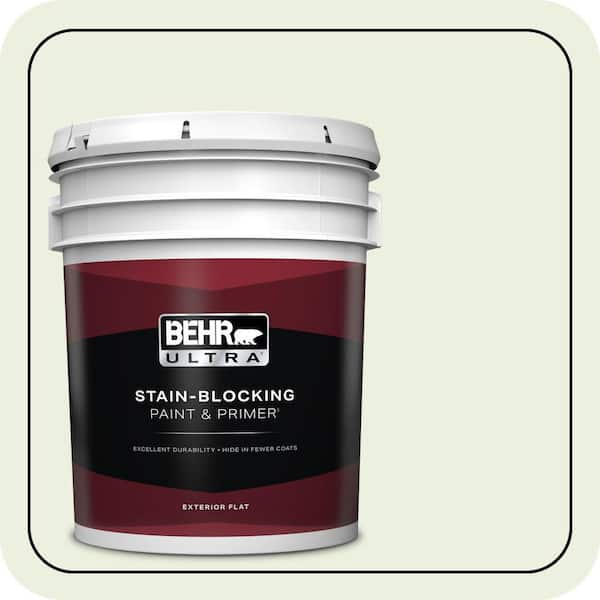 BEHR ULTRA 5 gal. #M360-1 Glisten Green Flat Exterior Paint & Primer