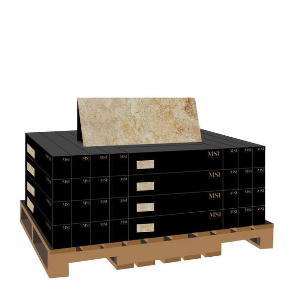 MSI Mediterranean Walnut 2 cm. x 16 in. x 24 in. Tumbled Travertine Paver Tile (160.2 Sq. Ft./Pallet)
