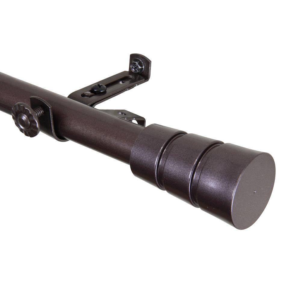 66 in. - 120 in. Cocoa Telescoping Single Curtain Rod Kit with Rio Finial price history on PriceWatchPro