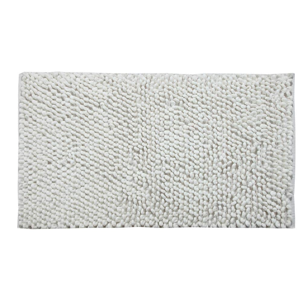Saffron Fabs Bubbles Pattern 50 In X 30 In Cotton And Microfiber White Latex Spray Non Skid Backing Bath Rug Sfbr1231 The Home Depot