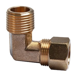 5/8 in. O.D. x 1/2 in. MIP Brass Compression 90-Degree Elbow Fitting (5-Pack)
