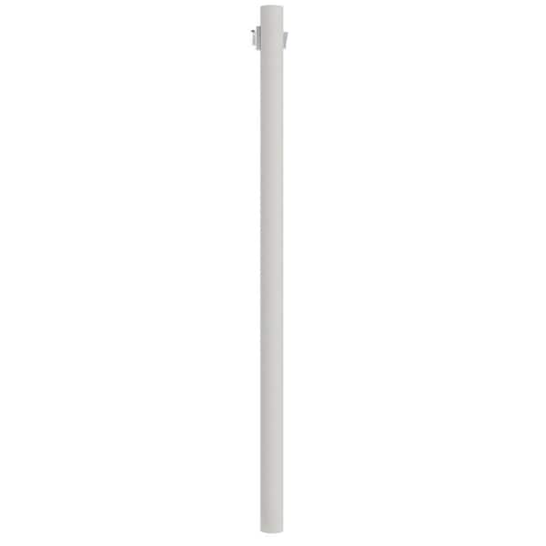 SOLUS 10 ft. White Outdoor Direct Burial Lamp Post with Convenience Outlet and Dusk to Dawn Photo Sensor fits 3 in. Post Top